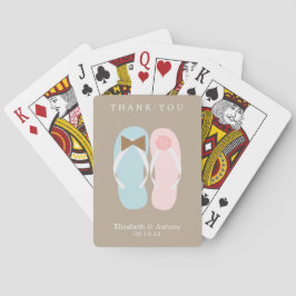 Baraja De Cartas Su y su Flip Flops Beach Wedding