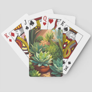 Baraja De Cartas Suculento Jardín del Desierto Tropical