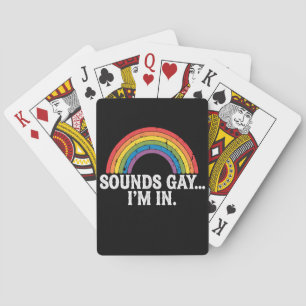 Baraja De Cartas Suena gay estoy en Rainbow LGBTQ Vintage Retro