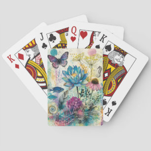 Baraja De Cartas Sueño Acuático Floral Vibrante