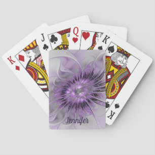 Baraja De Cartas Sueño de Flor de Lavanda Moderno Abstracto Fractal