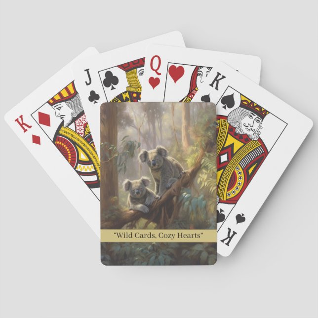 Baraja De Cartas Sueños del bosque Koala, personalizado (Reverso)