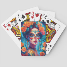 Baraja De Cartas Sugar Skull Art - Mystique Rosas