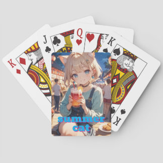 Baraja De Cartas summer  cat ears girl