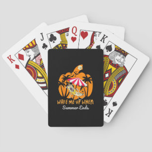 Baraja De Cartas Summerween Beach Pumpkin Skeleton Funny Halloween