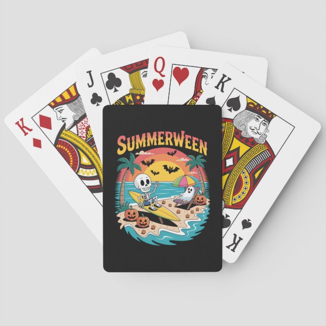 Baraja De Cartas Summerween Skeleton Halloween (Reverso)