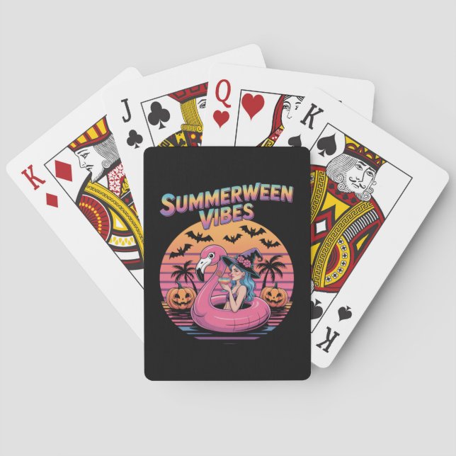Baraja De Cartas Summerween Vibes Witch Flamingo (Reverso)
