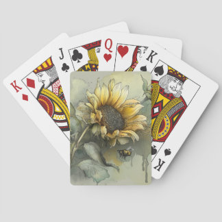 Baraja De Cartas Sunflower and Honey Bee Playing Cards