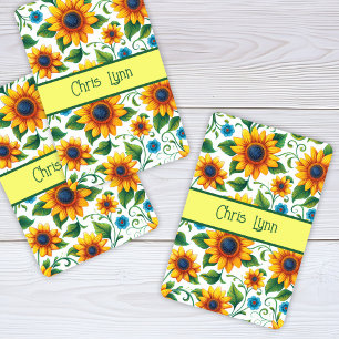 Baraja De Cartas Sunflowers Digital Art Yellow Naranja Green