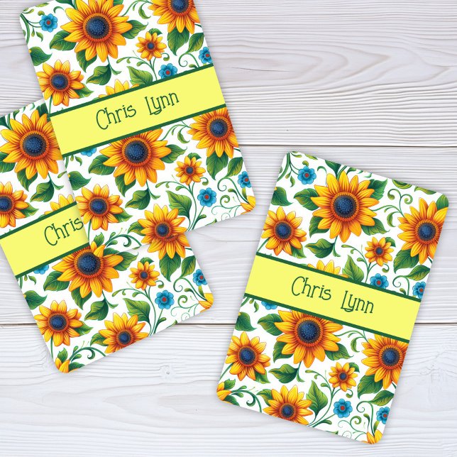 Baraja De Cartas Sunflowers Digital Art Yellow Naranja Green (Subido por el creador)