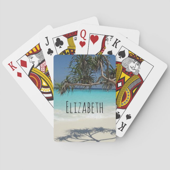 Baraja De Cartas Sunny Tropical Beach Ocean Paradise (Reverso)