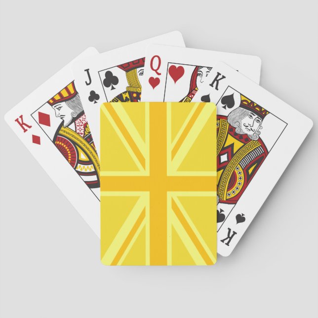 Baraja De Cartas Sunny Yellow Union Jack British Flag Decour (Reverso)