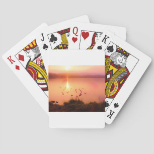 Baraja De Cartas Sunset de lago rosa y melocotón