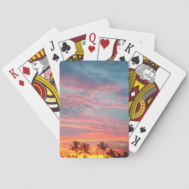 Baraja De Cartas Sunset tropical de ensueño (Reverso)