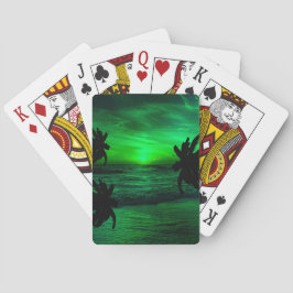BARAJA DE CARTAS SUNSETS VERDES OCEAN ESCENIC