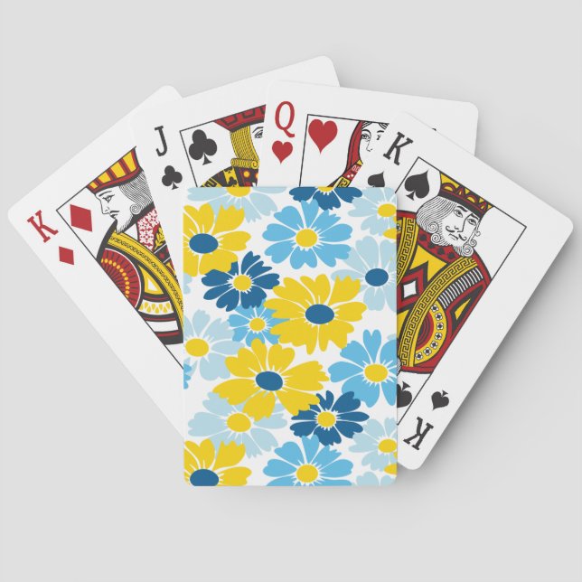 Baraja De Cartas Sunshine Blue Sky Blooming Daisy (Reverso)