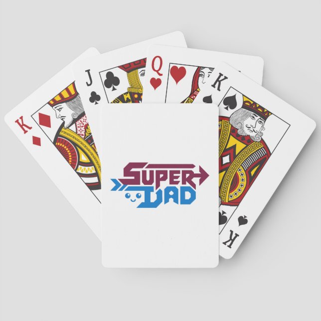 Baraja De Cartas Super Dad Gamer Gift – Cute Retro (Reverso)