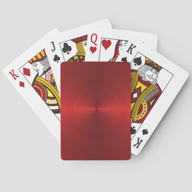 Baraja De Cartas Superficie Metalizado roja con acabado de pincel c (Reverso)