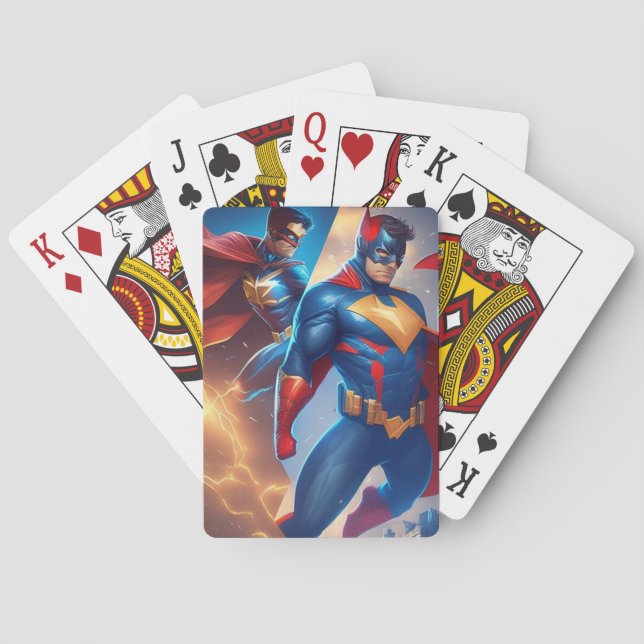 Baraja De Cartas Superhéroe con nuevo superhéroe (Reverso)