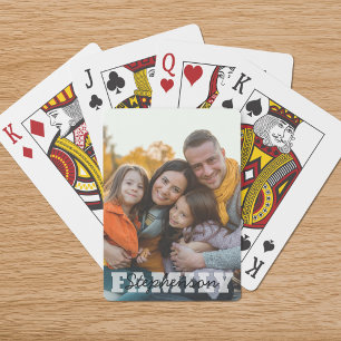 Baraja De Cartas Superposición de nombre de foto familiar