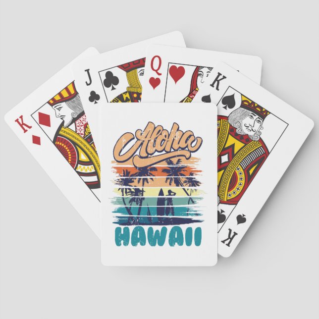Baraja De Cartas Surf - Aloha Hawái (Reverso)