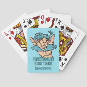 Baraja De Cartas Surf de ubicación y nombre personalizado Shaka