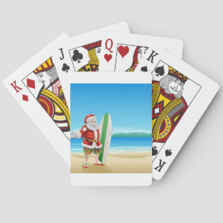 Baraja De Cartas Surf Santa en la playa