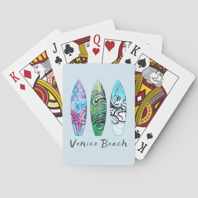 Baraja De Cartas Surfboard de Venice Beach California (Reverso)