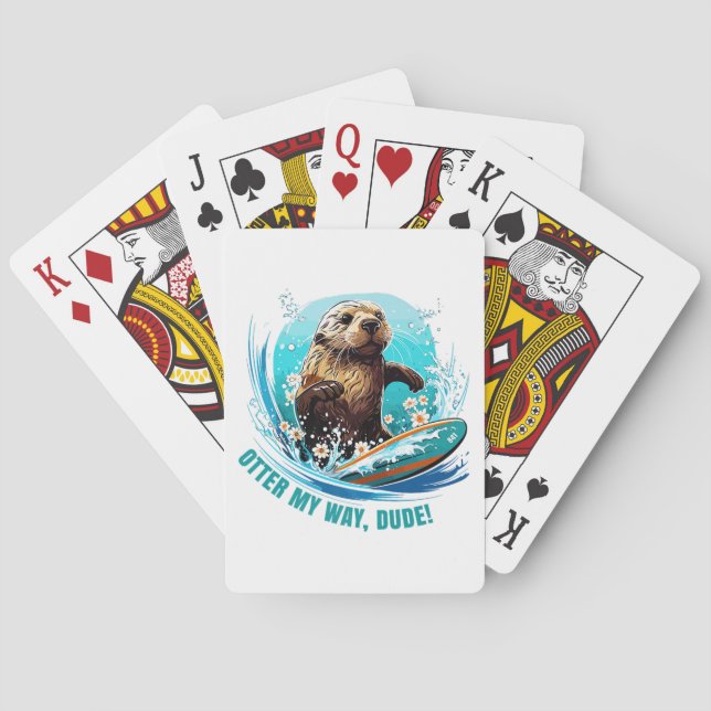 Baraja De Cartas Surfing Otter 841 Otter My Way Dude California Ott (Reverso)