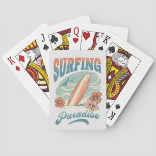 Baraja De Cartas Surfing Paradise estilo retro