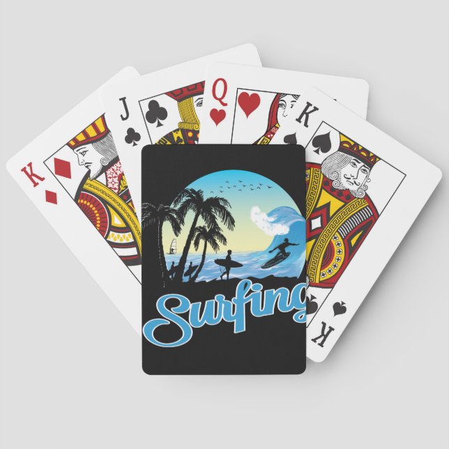 Baraja De Cartas Surfing Sea Beach (Reverso)