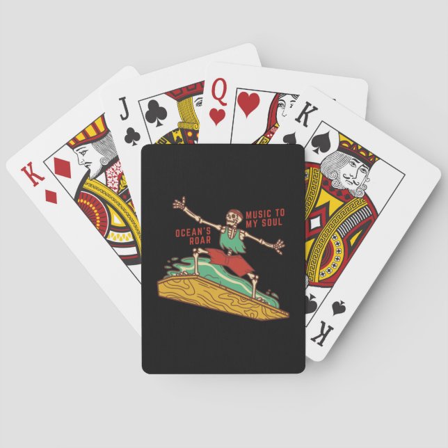 Baraja De Cartas Surfing Skeleton on (Reverso)
