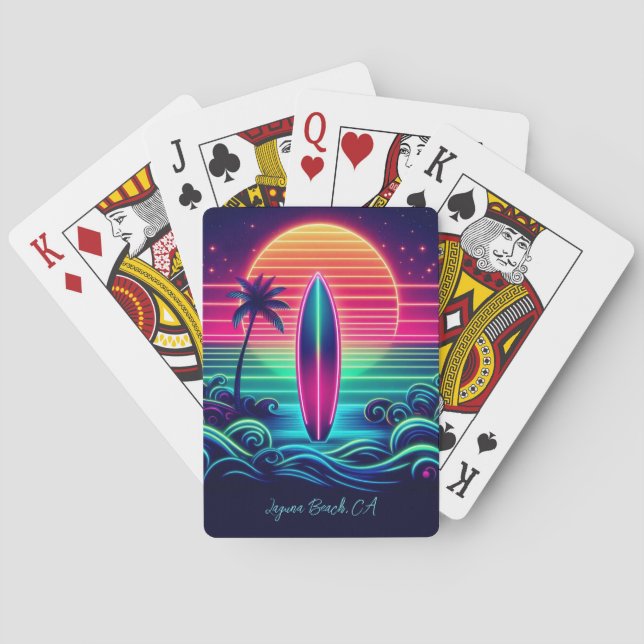 Baraja De Cartas Surfing the Neon Sunset (Reverso)