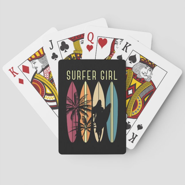 Baraja De Cartas Surfista Chica Surfboard Chicas Surf Oce (Reverso)