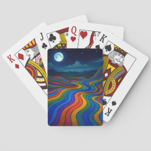 Baraja De Cartas Surreal Dreamscape Moonlight Rainbow Land
