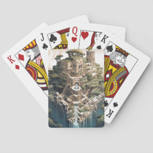 Baraja De Cartas Surreal Geométrico paisaje de la ciudad Fantasía A