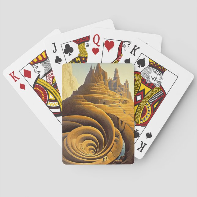 Baraja De Cartas Surreal Mountain City Fantasy Art (Reverso)