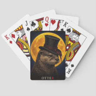 Baraja De Cartas Surrealista Gótico de Nutria con Sombrero Alto
