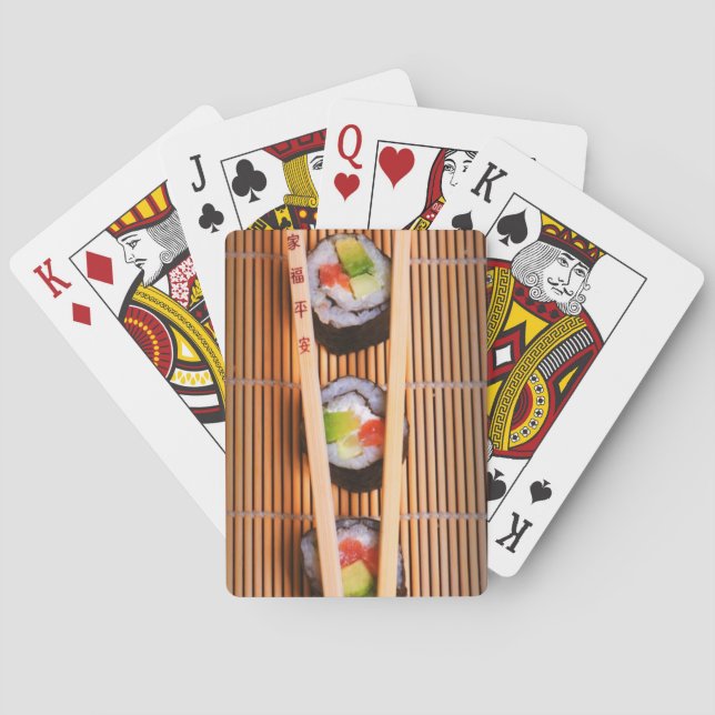 Baraja De Cartas Sushi y palillos de madera (Reverso)