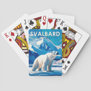 Baraja De Cartas Svalbard Noruega Polar Oso Viaje Arte Vintage