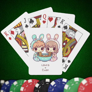 Baraja De Cartas Sweet Personalized Chibi Style Ramen Couple