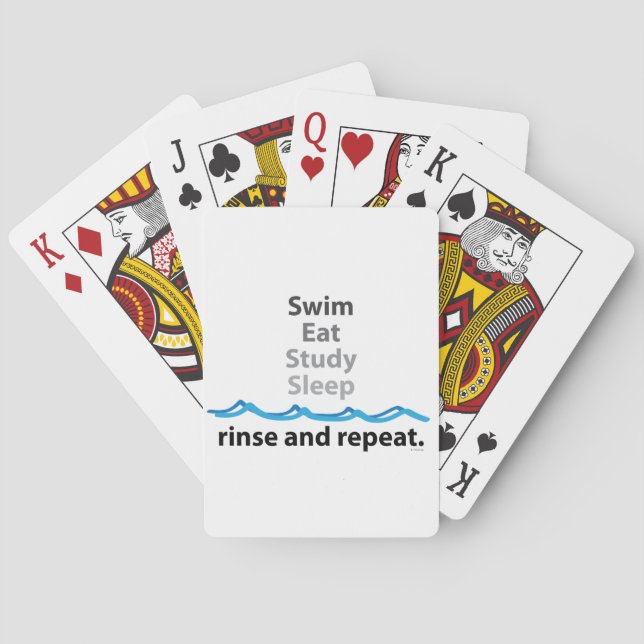 Baraja De Cartas Swim Eat Study Sleep Play Cards (Reverso)