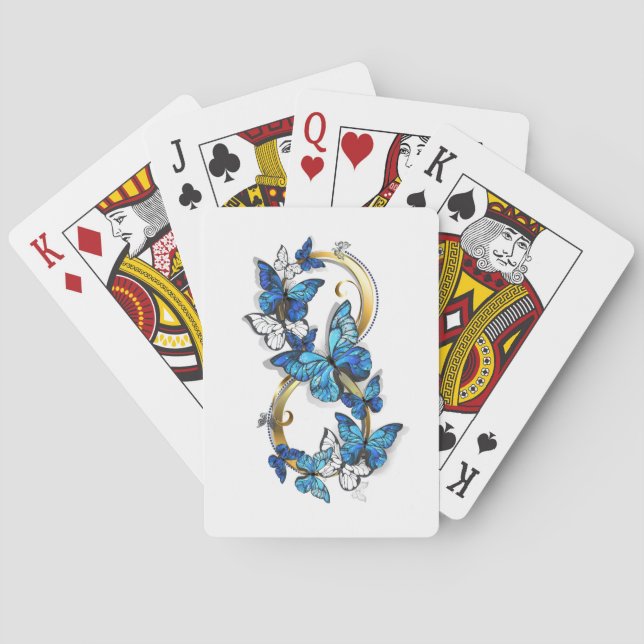 Baraja De Cartas Symbol Infinity of Blue Morpho Butterflies (Reverso)