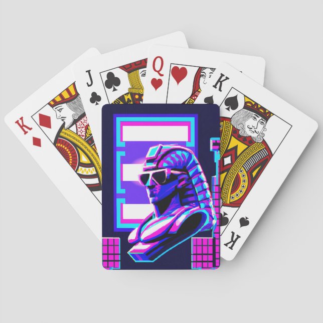 Baraja De Cartas Synthwave Pharaoh (Reverso)