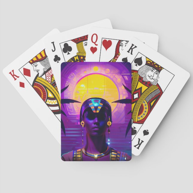 Baraja De Cartas Synthwave Pharaoh (Reverso)