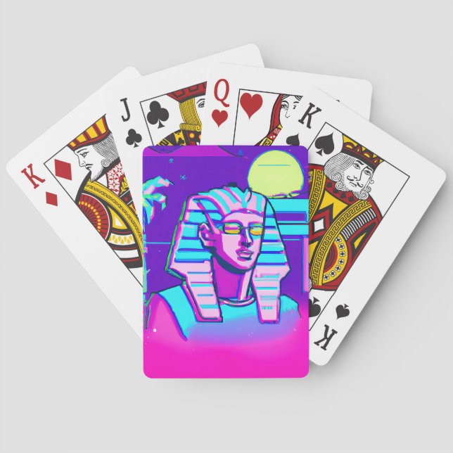 Baraja De Cartas Synthwave Pharaoh (Reverso)