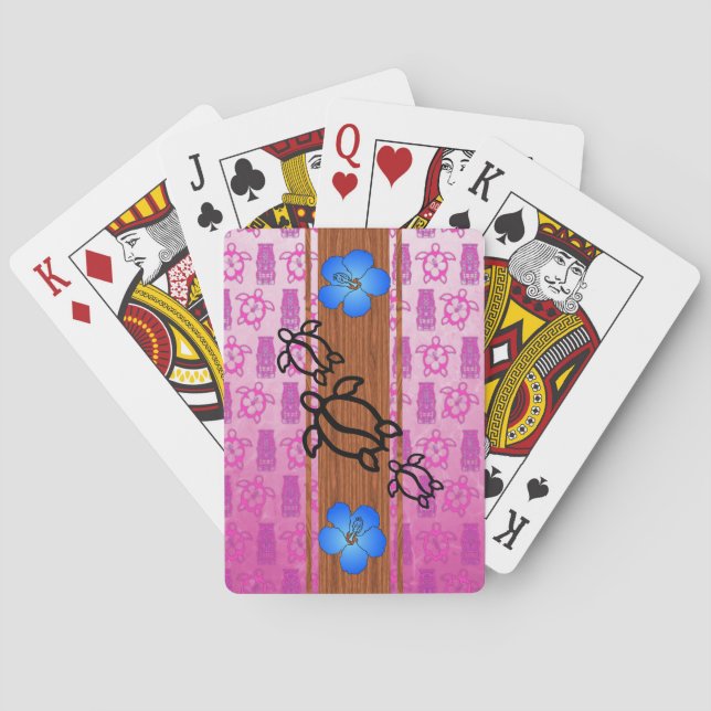 Baraja De Cartas Tabla hawaiana retra de Honu (Reverso)