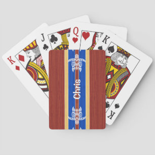 Baraja De Cartas Tabla hawaiana tribal de madera de la