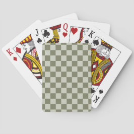 Baraja De Cartas Tablero de cheques verde de sabio