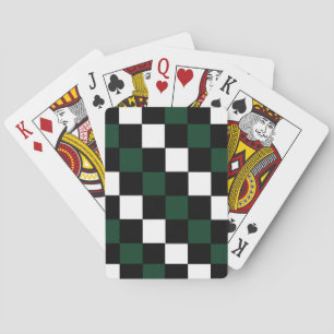 Baraja De Cartas Tablero de damas Blanco Negro Verde Checkerboard